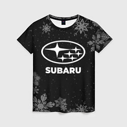 Женская футболка Снежный Subaru