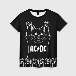 Женская футболка AC DC: cat rock