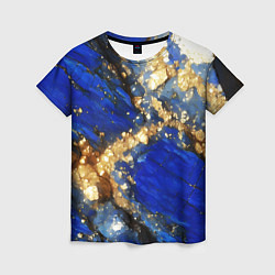Женская футболка Золотой минерал в синем камне