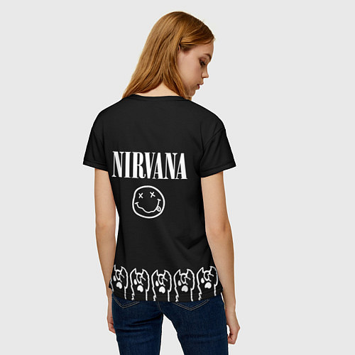 Женская футболка Nirvana: cat rock / 3D-принт – фото 4