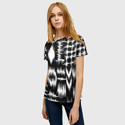 Футболка женская Штриховка - геометрическая абстракция, цвет: 3D-принт — фото 2