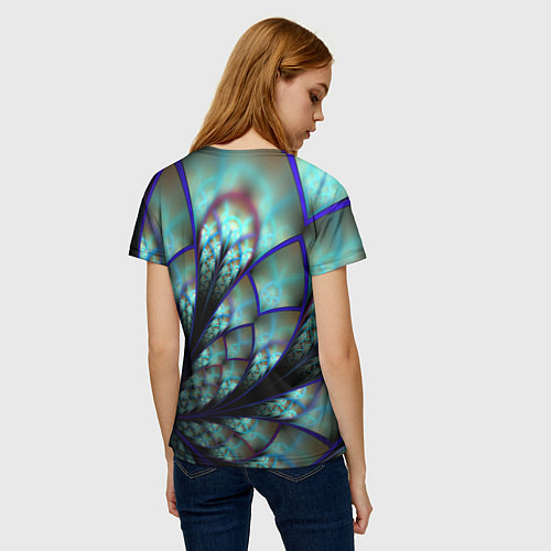 Женская футболка Абстракция неон / 3D-принт – фото 4