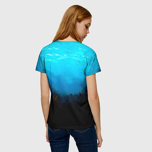 Женская футболка Акула в синем море / 3D-принт – фото 4