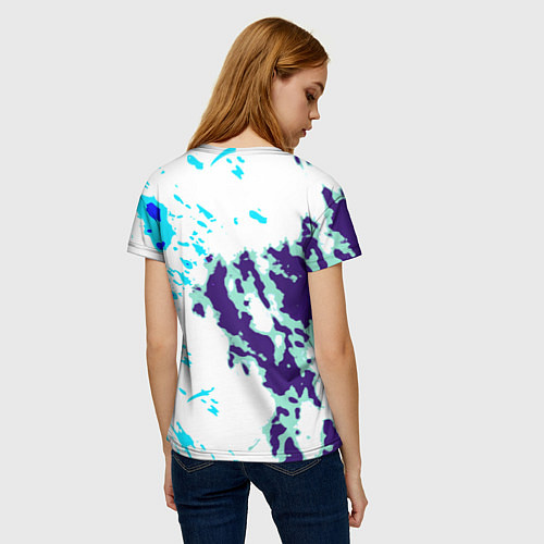 Женская футболка Portal краски синие / 3D-принт – фото 4