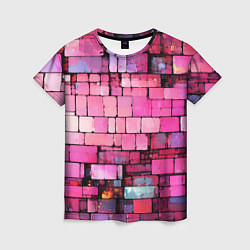 Футболка женская Pink bricks, цвет: 3D-принт