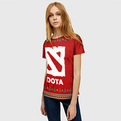 Футболка женская Dota new year, цвет: 3D-принт — фото 2