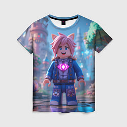 Женская футболка Roblox pink hair