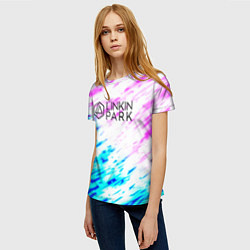 Футболка женская Linkin park rock краски, цвет: 3D-принт — фото 2