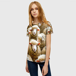 Футболка женская Стадо овец, цвет: 3D-принт — фото 2