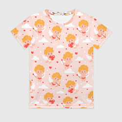 Женская футболка Паттерн с милыми купидонами