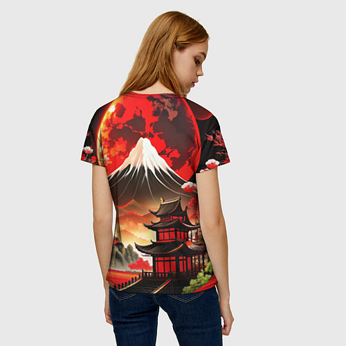 Женская футболка Коллаж Японской природы / 3D-принт – фото 4