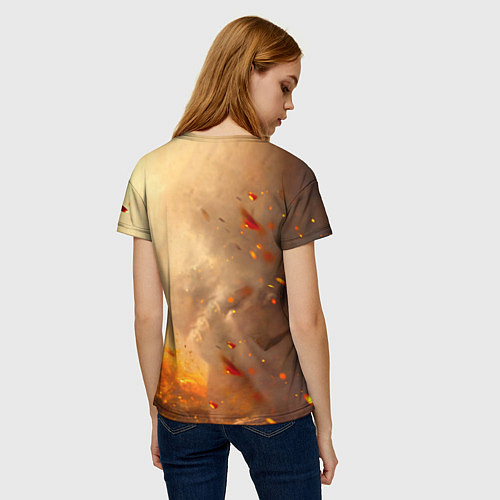 Женская футболка Павлин в огне / 3D-принт – фото 4