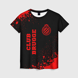 Футболка женская Club Brugge - red gradient вертикально, цвет: 3D-принт