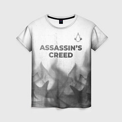 Женская футболка Assassins Creed - white gradient посередине