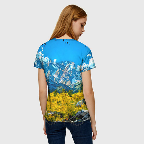 Женская футболка Горный козел / 3D-принт – фото 4