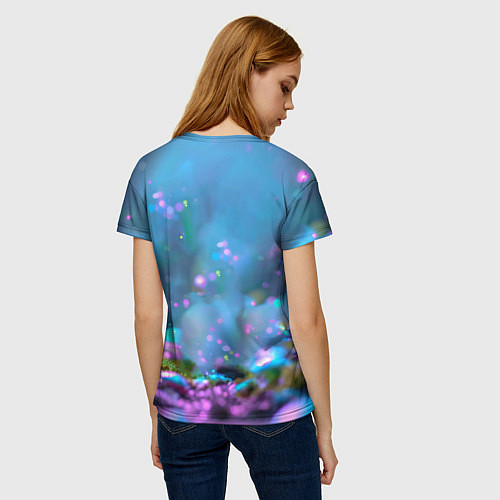 Женская футболка Ёжики в сказаочном лесу / 3D-принт – фото 4