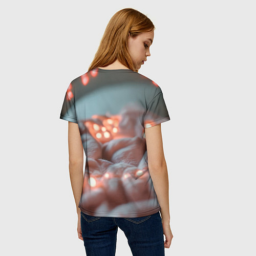 Женская футболка Котик с сердечком / 3D-принт – фото 4