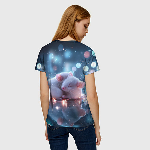 Женская футболка Милые влюбленные мышки / 3D-принт – фото 4