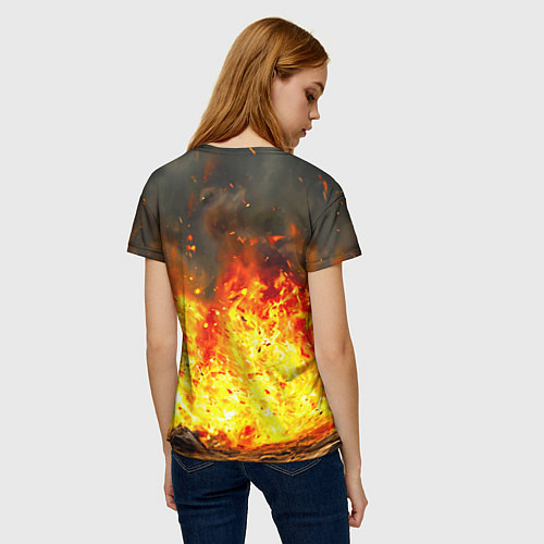 Женская футболка Буйвол в огне / 3D-принт – фото 4