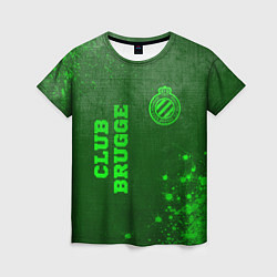 Женская футболка Club Brugge - green gradient вертикально