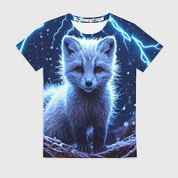 Футболка женская Песец в разрядах молний, цвет: 3D-принт