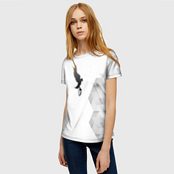 Футболка женская Hollywood Undead white poly, цвет: 3D-принт — фото 2