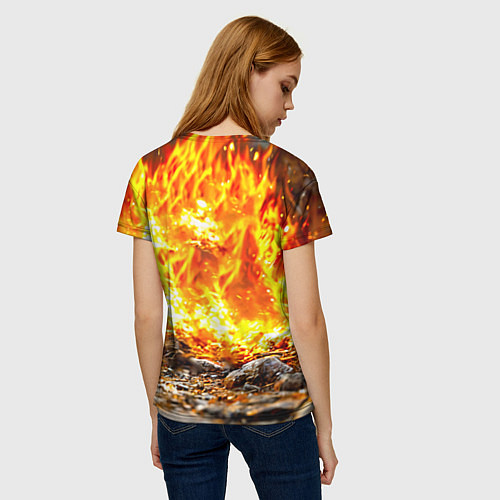 Женская футболка Броненосец в огне / 3D-принт – фото 4