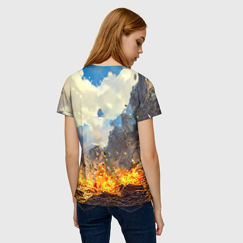 Женская футболка Козел в огне / 3D-принт – фото 4