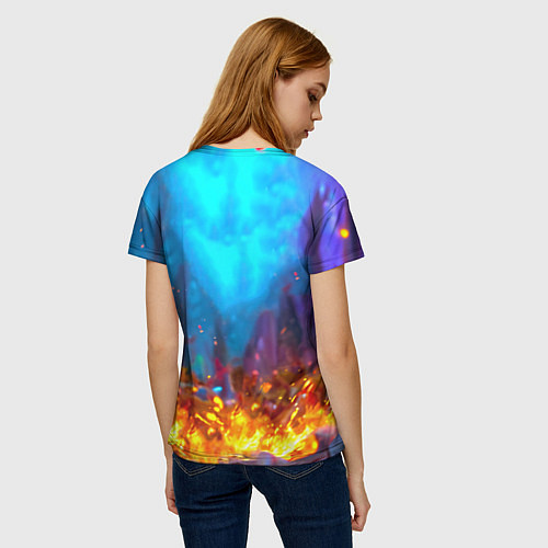 Женская футболка Енот в огне / 3D-принт – фото 4