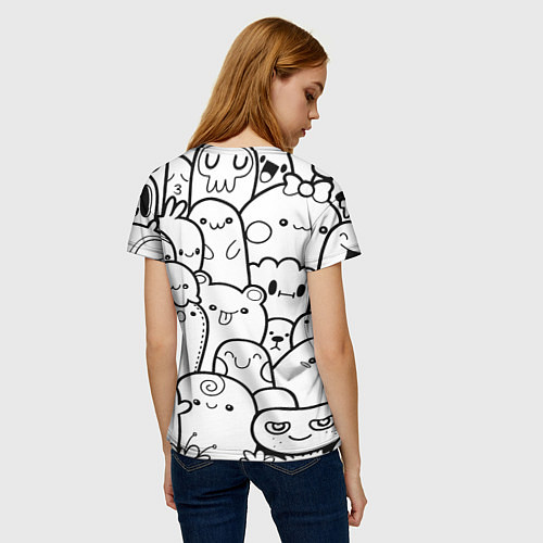 Женская футболка Doodle monsters / 3D-принт – фото 4