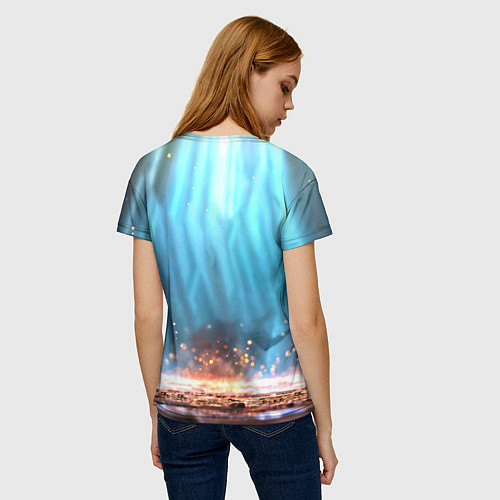 Женская футболка Носорог в лучах / 3D-принт – фото 4