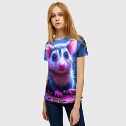 Футболка женская Малыш опоссум, цвет: 3D-принт — фото 2