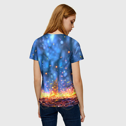 Женская футболка Лосенок в лесу / 3D-принт – фото 4