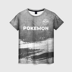 Женская футболка Pokemon - grey gradient посередине