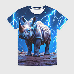 Женская футболка Носорог в разрядах молнии