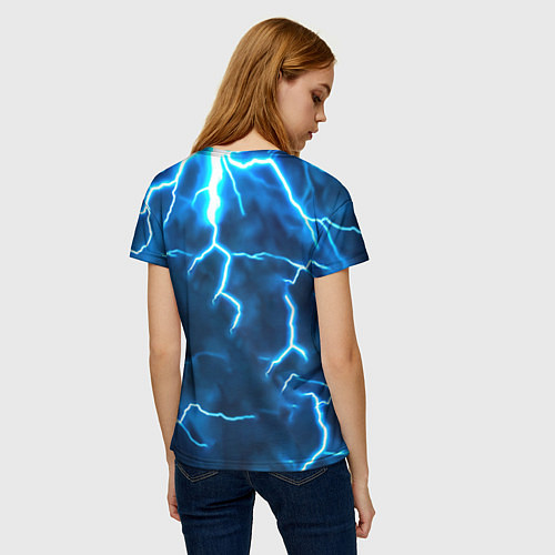 Женская футболка Ленивец в разрядах молний / 3D-принт – фото 4