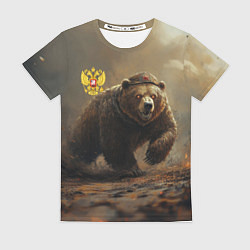Женская футболка Русский бурый медведь