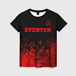 Женская футболка Everton - red gradient посередине