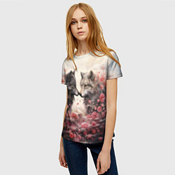 Футболка женская Волчья верность, цвет: 3D-принт — фото 2