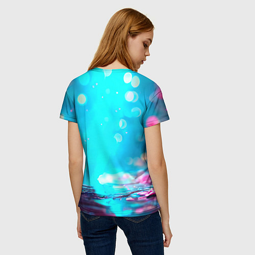 Женская футболка Розовый снегирь / 3D-принт – фото 4