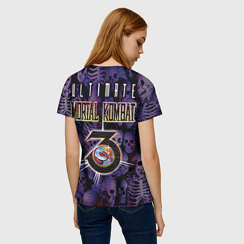 Женская футболка Ultimate mortal kombat logo / 3D-принт – фото 4