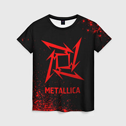 Женская футболка Metallica - red gradient