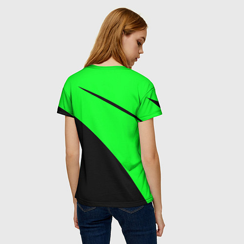 Женская футболка Football чёрно-зелёный / 3D-принт – фото 4