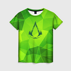 Женская футболка Assassins Creed green poly