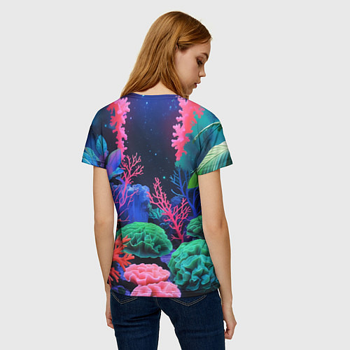 Женская футболка Подводный мир с кораллами / 3D-принт – фото 4