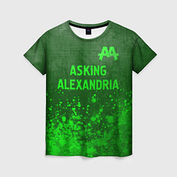 Женская футболка Asking Alexandria - green gradient посередине