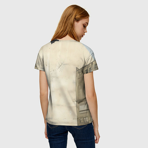 Женская футболка Бэтмен летит между домами / 3D-принт – фото 4