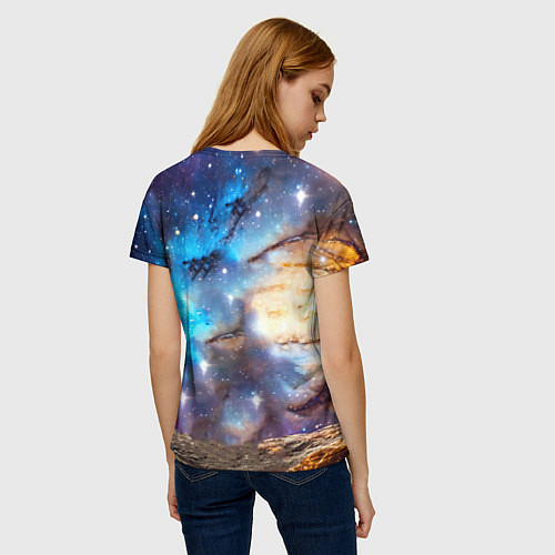 Женская футболка Такса в космосе / 3D-принт – фото 4