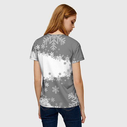 Женская футболка Горы зовут сноуборд серый / 3D-принт – фото 4
