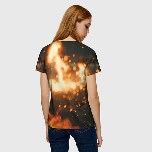 Женская футболка Джокер огонь и искры / 3D-принт – фото 4